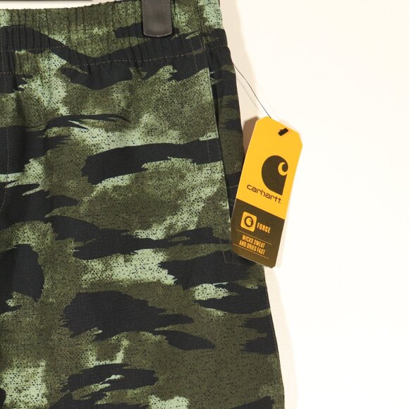 NWT Carhartt Boy's Rugged Flex Loose Fit Ripstop Camo Work Shorts - Picture 7 of 12